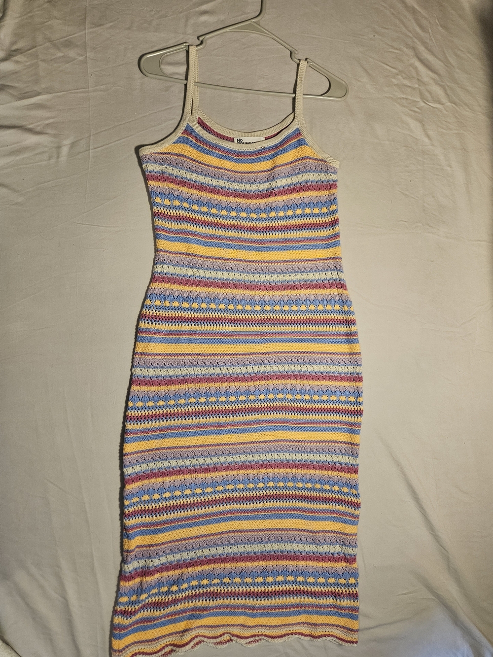 No Boundaries Pastel Striped Knit Midi Dress